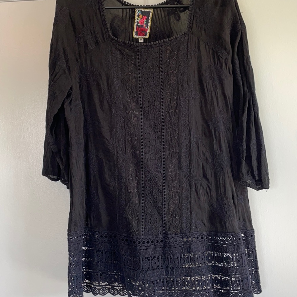 Johnny was black tunic dress